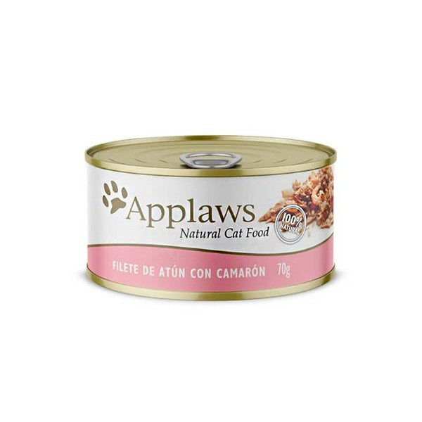 APPLAWS GATO FILETE DE ATUN-CAMARON CON CALDITO, 70 GR