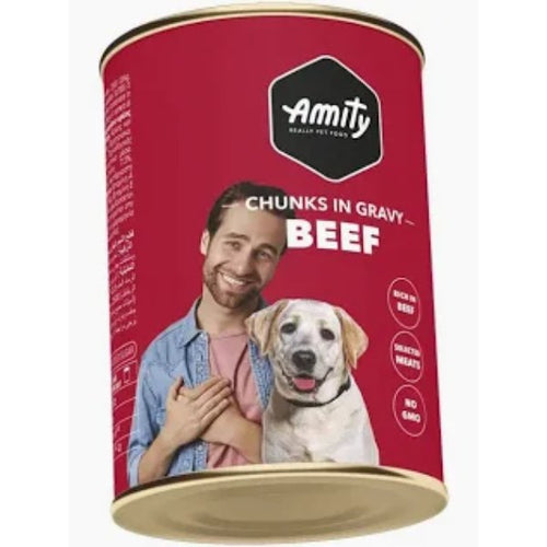 AMITY CHUNKS BEEF ADULT DOG WET FOOD 1250 GR