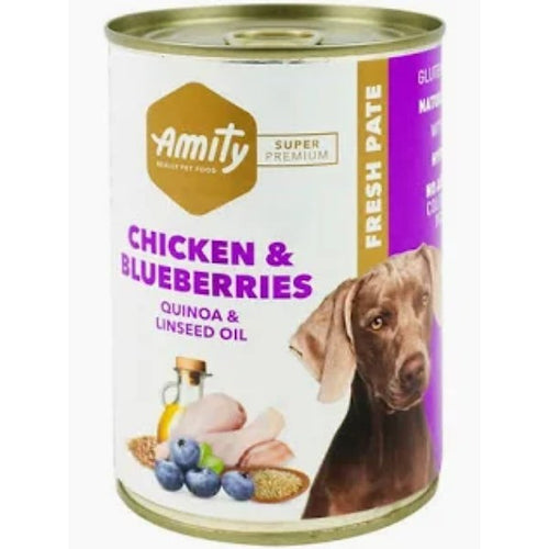 AMITY CHICKEN AND BLUEBERRIES ADULT DOG WET FOOD 400 GR