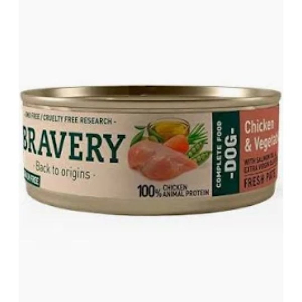 BRAVERY CHICKEN AND VEGETABLES ADULT DOG WET FOOD 80 GR