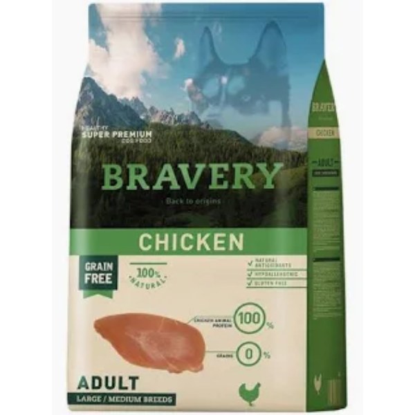 BRAVERY CHICKEN ADULT LARGE/MEDIUM BREEDS 12 KG