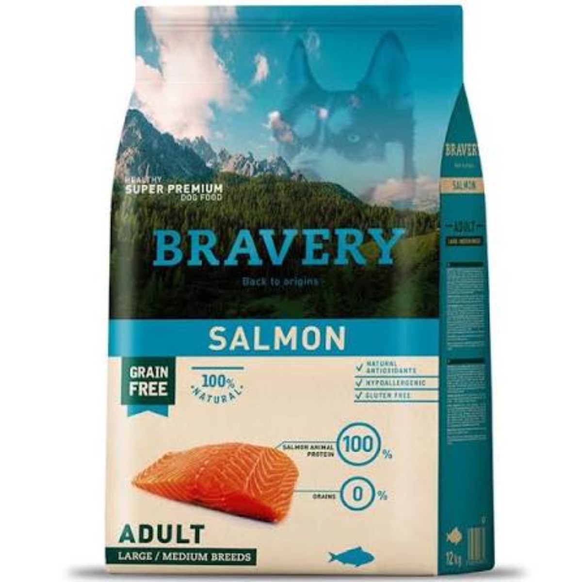 BRAVERY SALMON ADULT LARGE/MEDIUM BREEDS 4KG