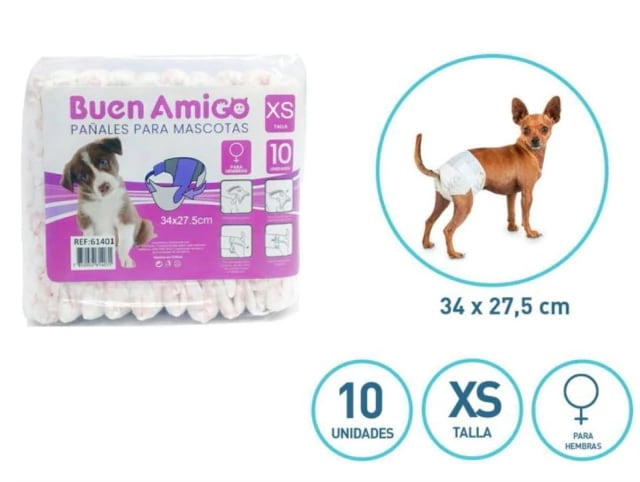 PAÑALES HEMBRA TALLA XS 10UN