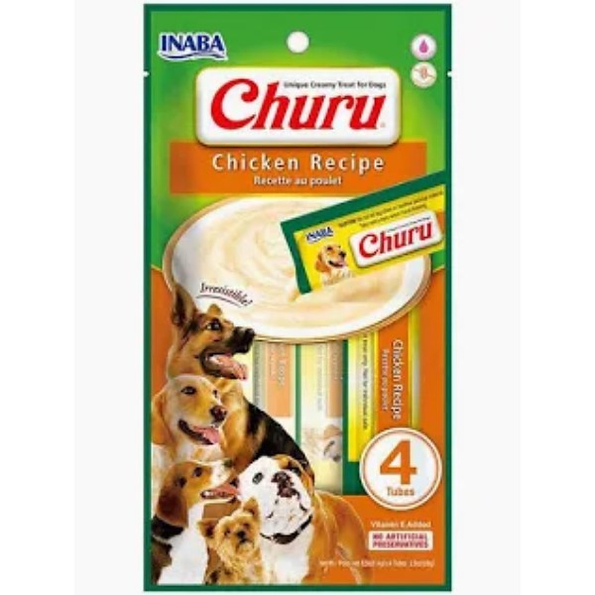 CHURU DOG CHICKEN 14GR/4 TUBES